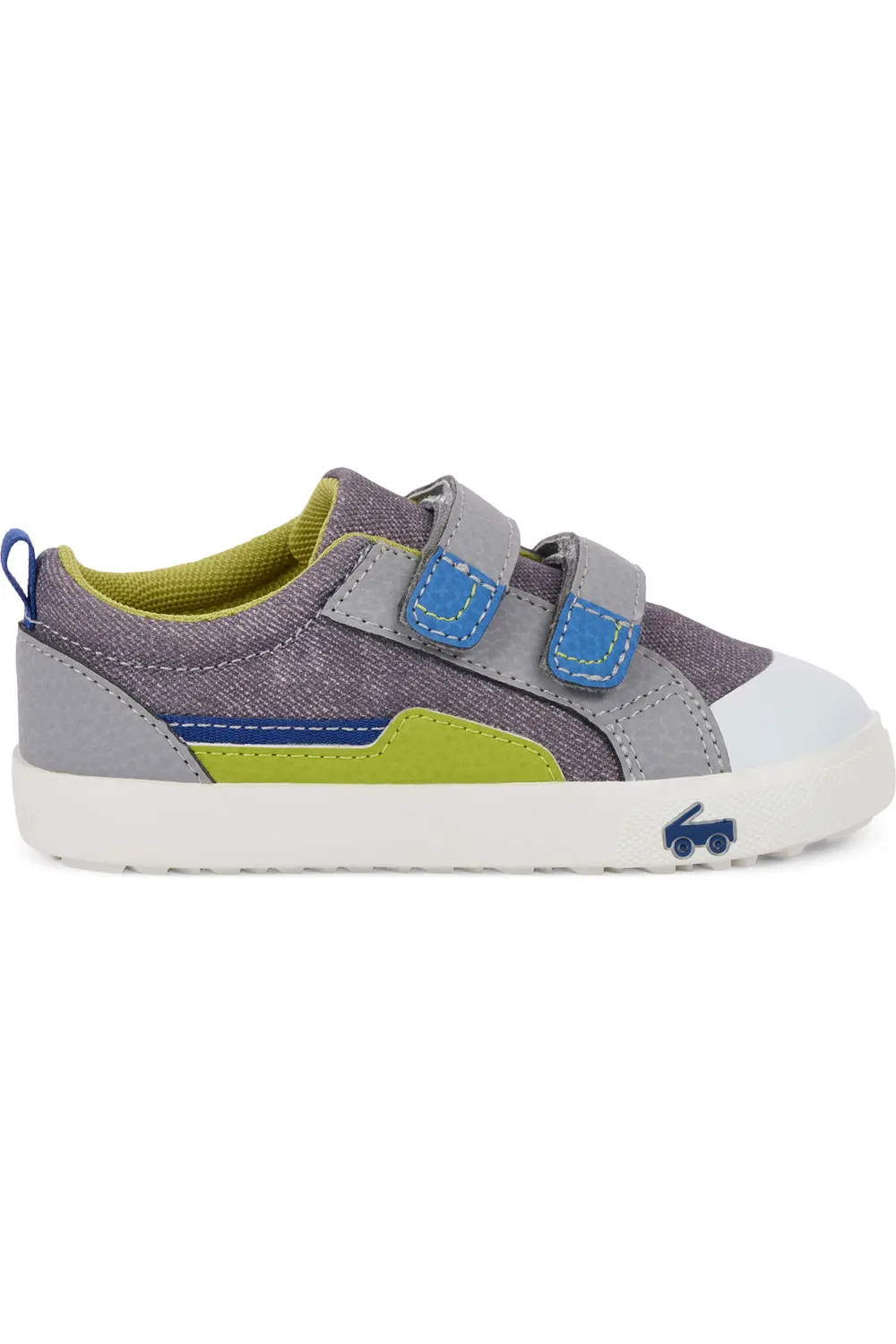 Кроссовки детские на липучках Riley See Kai Run, Gray Denim/Lime — фото 3