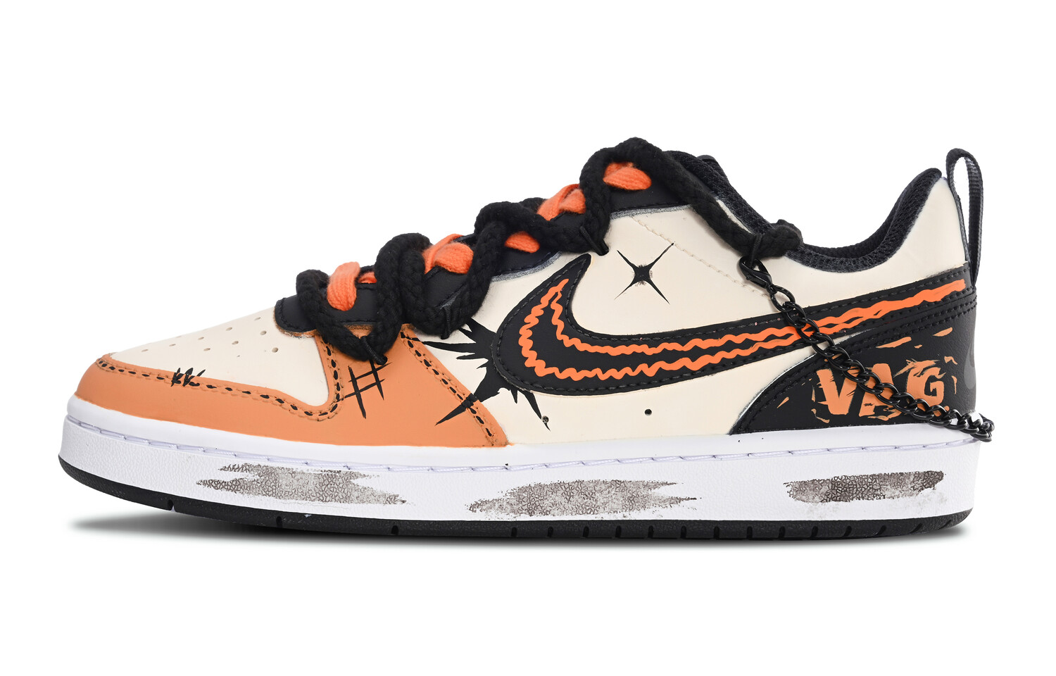 

Кроссовки Nike Court Borough Skateboarding Shoes Women's Low-top Black/orange, черный