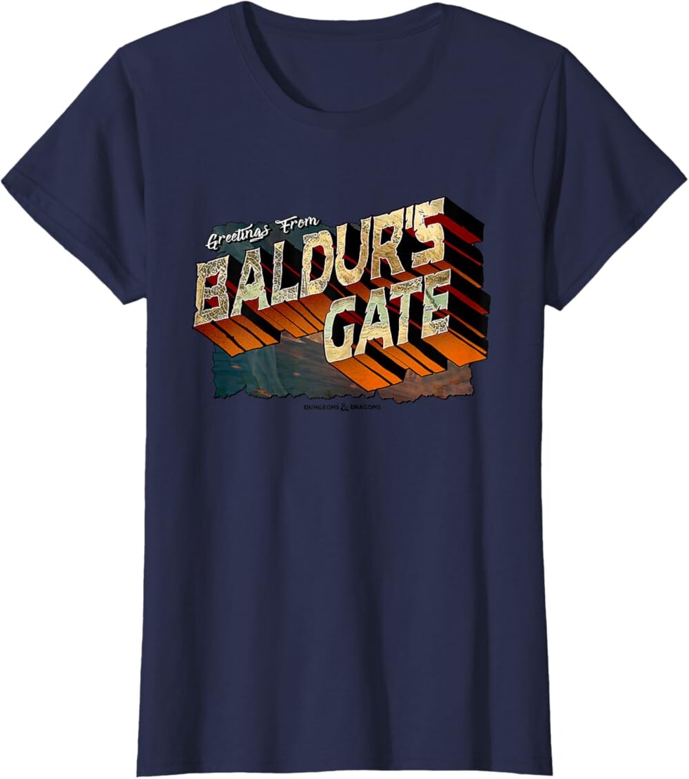 

Женская футболка Dungeons & Dragons Greetings from Baldur's Gate, темно-синий