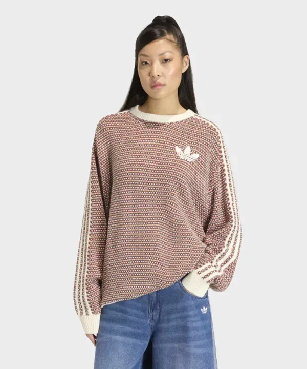 Свитер трикотажный, праздничный пак, Adidas, красный