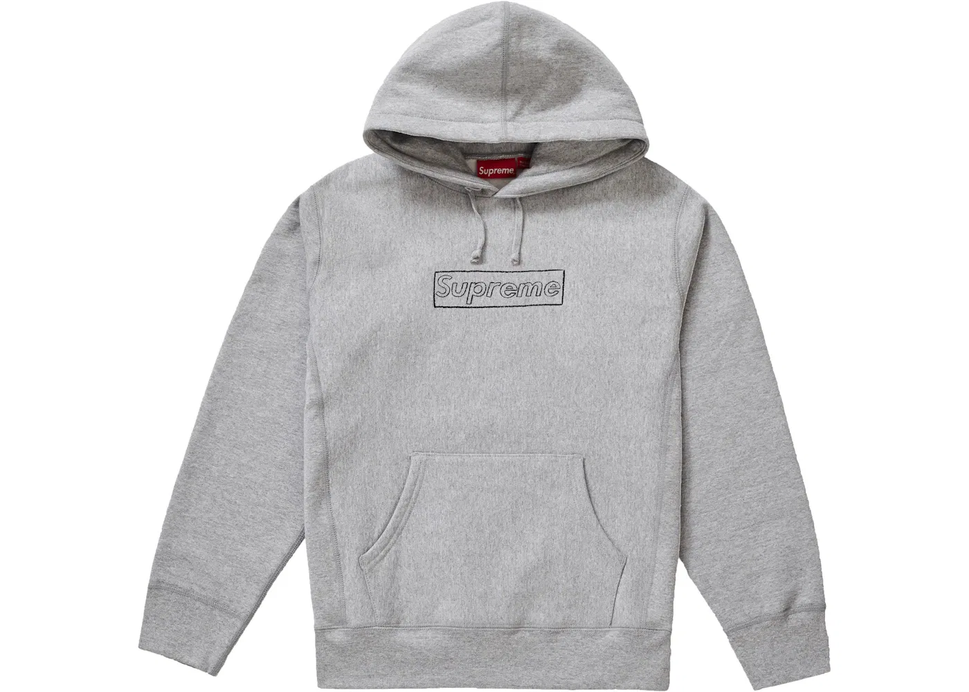 Мужской худи с принтом KAWS Chalk Logo Supreme, Heather Grey