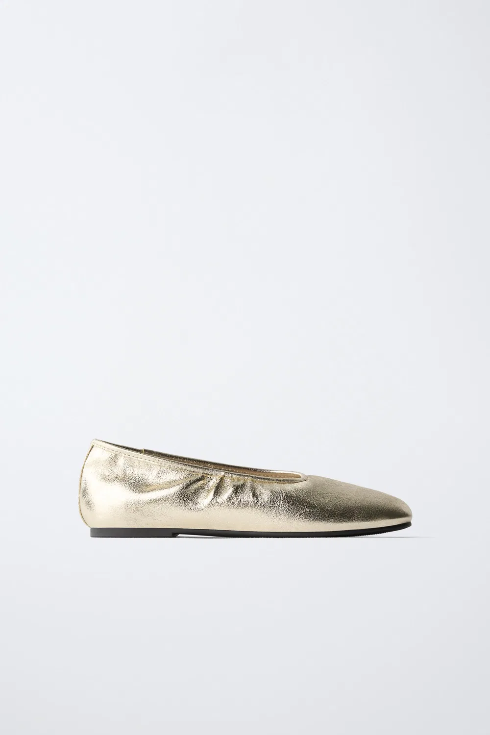 Металлические балетки ZARA, Gold