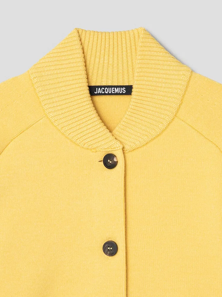 Кардиган вязаный оверсайз Le Cardigan Lavande JACQUEMUS, Yellow — фото 3