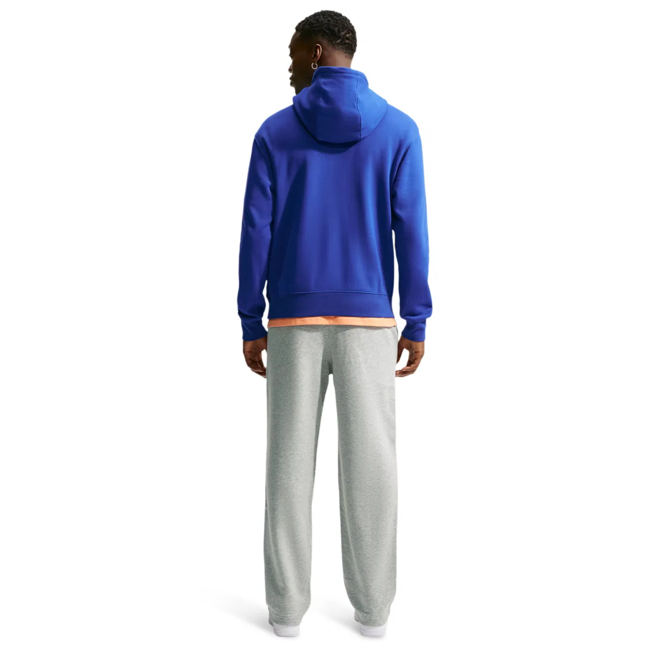 Мужское худи свободного кроя Nike Club Pullover Hoodie, White/Old Royal — фото 4