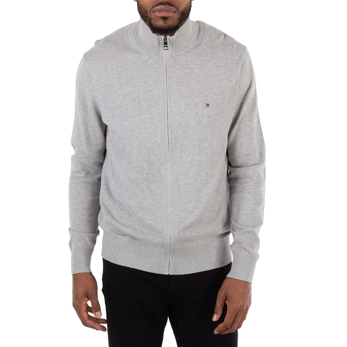Кардиган на молнии из хлопка и кашемира Cotton Cashmere Zip-Thru Cardigan Tommy Hilfiger, Grey Heather