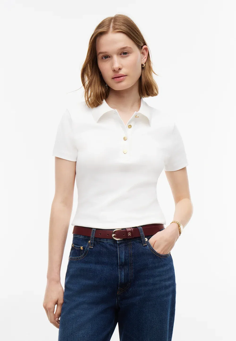 Пуговица - рубашка поло Tommy Hilfiger, Ecru