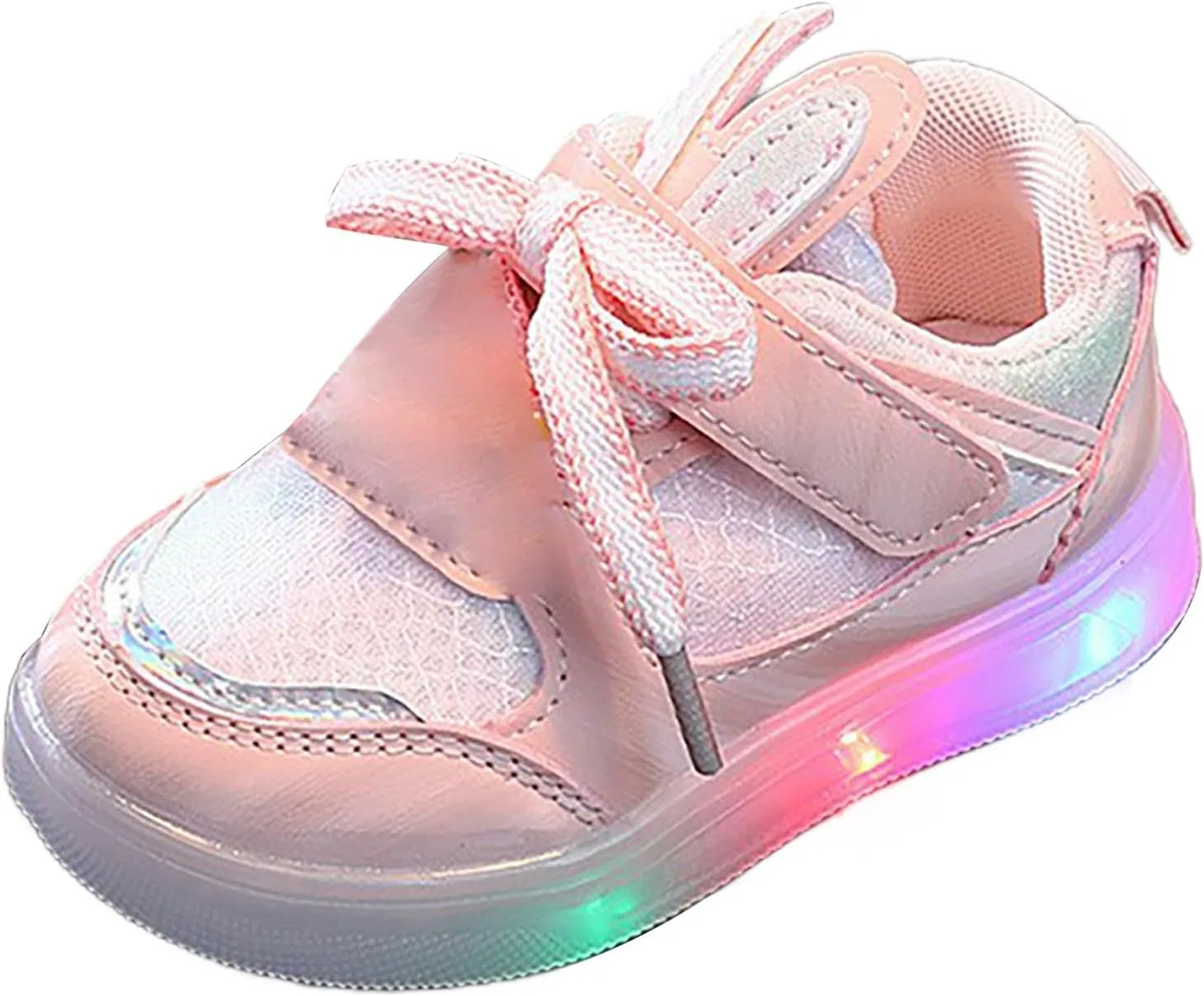 Детские кроссовки для девочек с принтом кролика и блестками, Pink