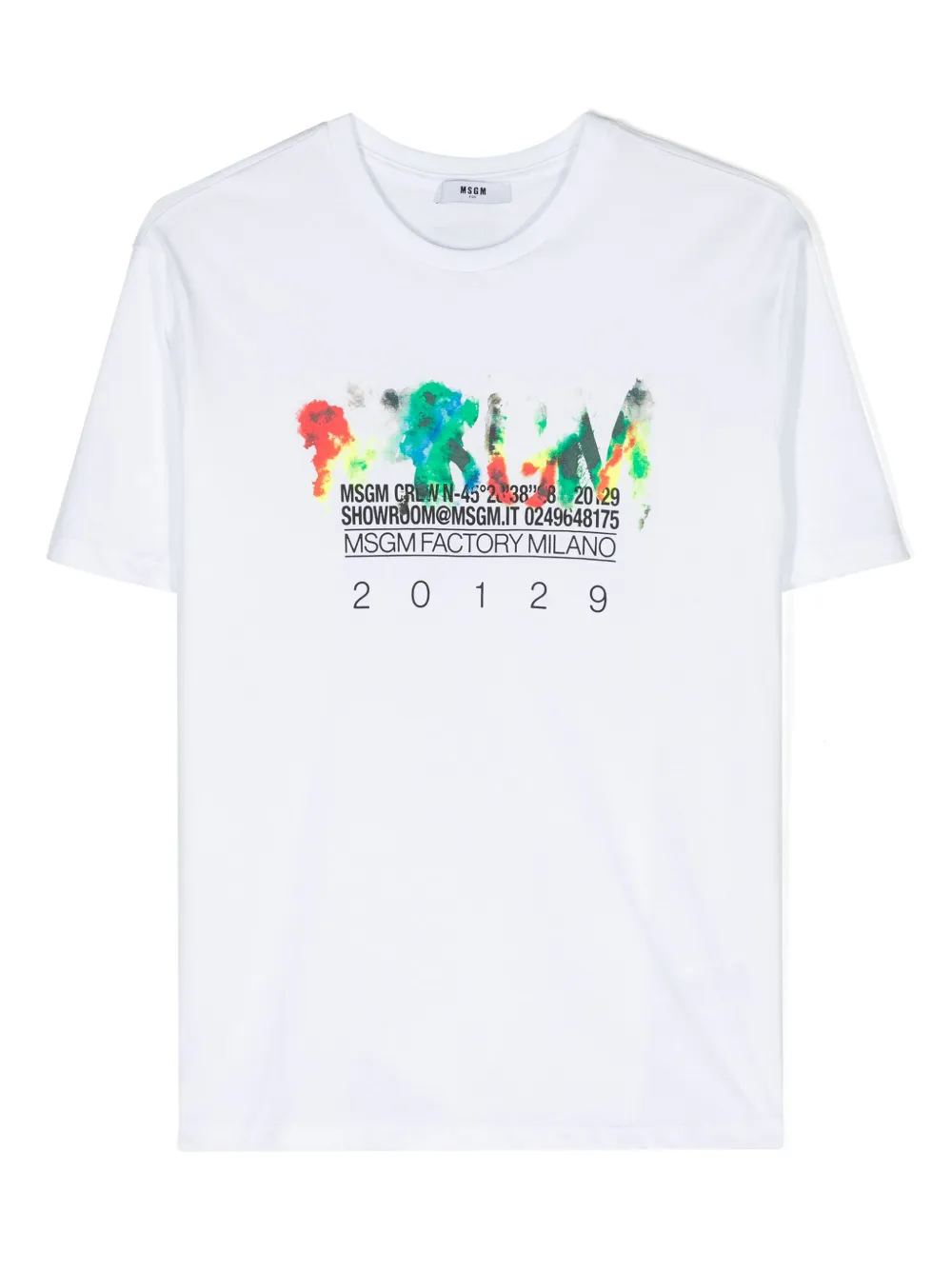 

Футболка с графичным принтом MSGM Kids, белый