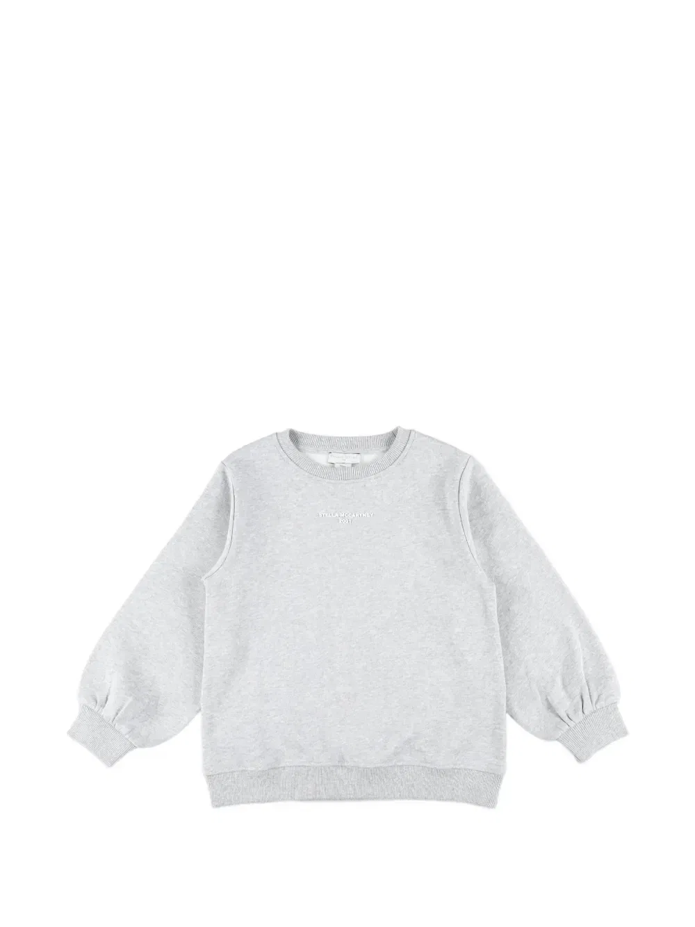 Свитер с логотипом и объемными рукавами Stella Mccartney Kids, серый