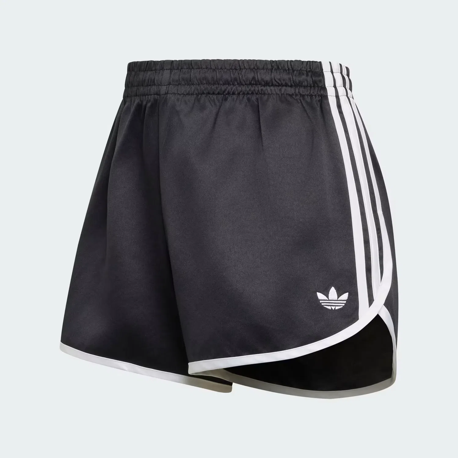 Женские спортивные шорты из атласной ткани SATIN 3S SPRINTER SHORT Adidas Originals, черный/белый — фото 4