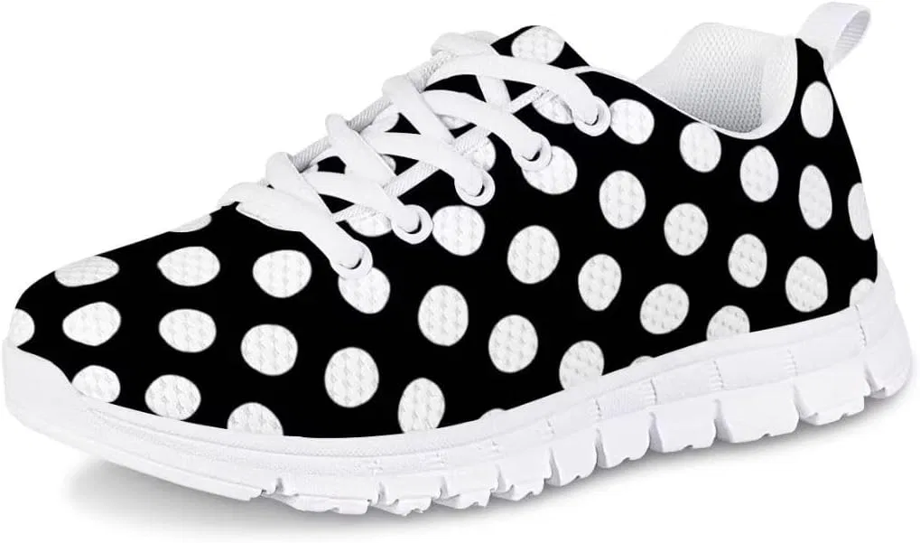 Детские кроссовки для девочек с принтом в горошек Dellukee, Polka Dot Black