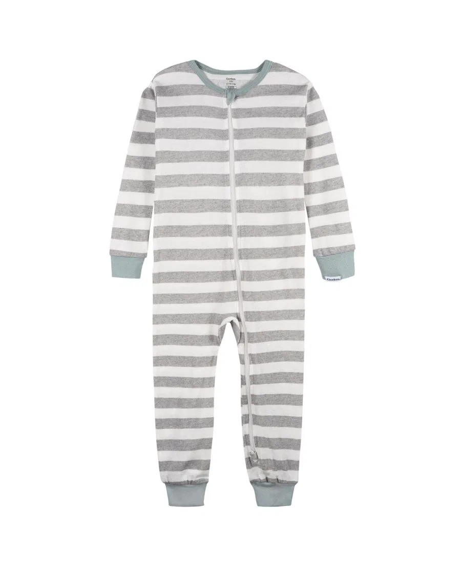 Комплект пижам без стоп с принтом снеговика, 2 шт Gerber, Blue Snowman — фото 2