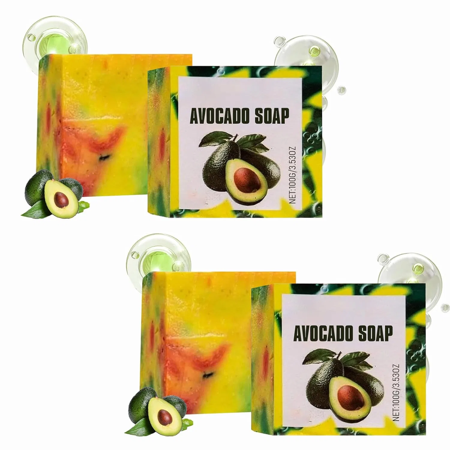 Мыло ручной работы Avocado, 2 шт, 100 г Generisch