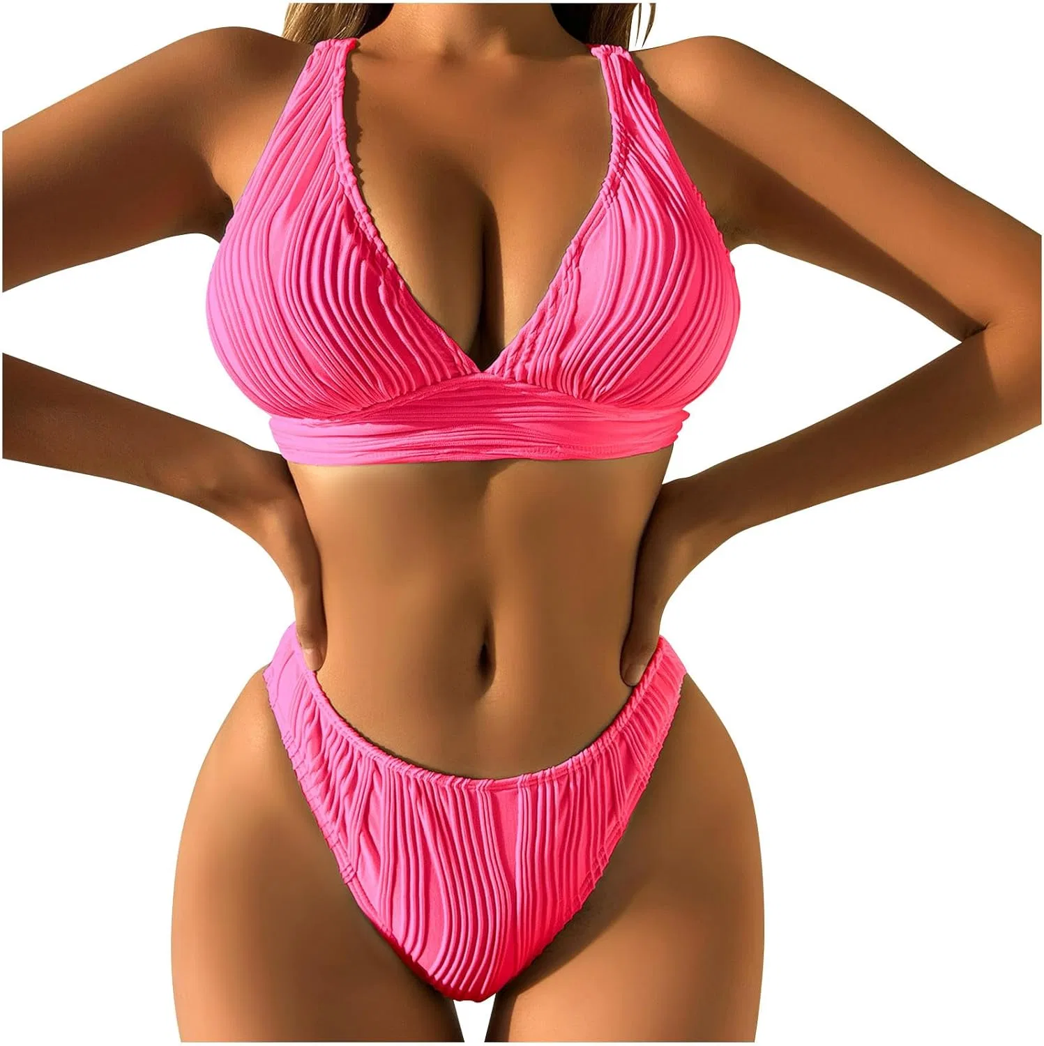 Женский купальный костюм с эффектом утяжки, Hot Pink