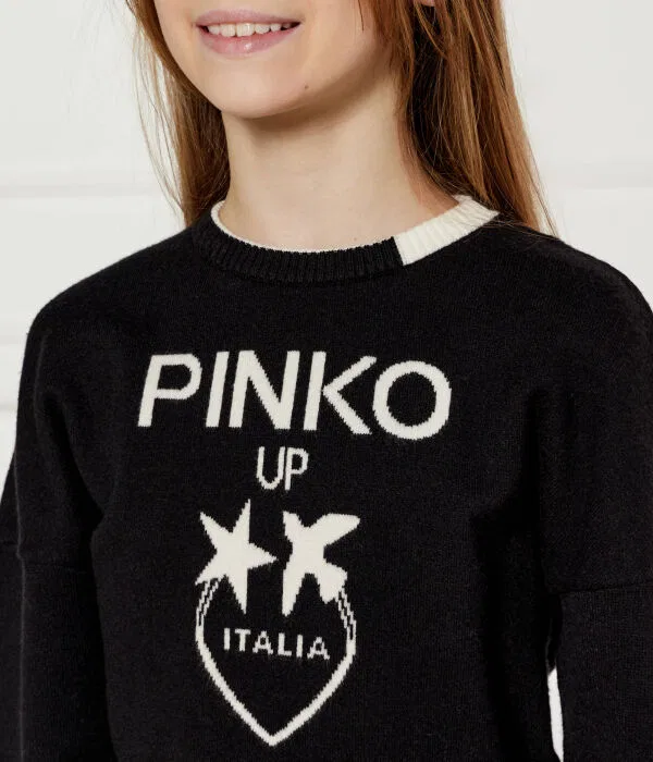 Детский свитер Regular Fit Pinko Up, черный — фото 4