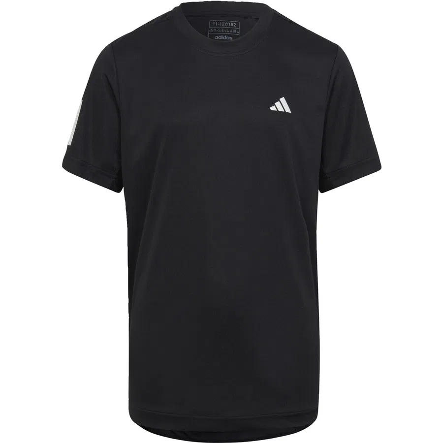 Детская футболка с длинным рукавом Club Tennis 3-Stripes Tee adidas, Черный — фото 4