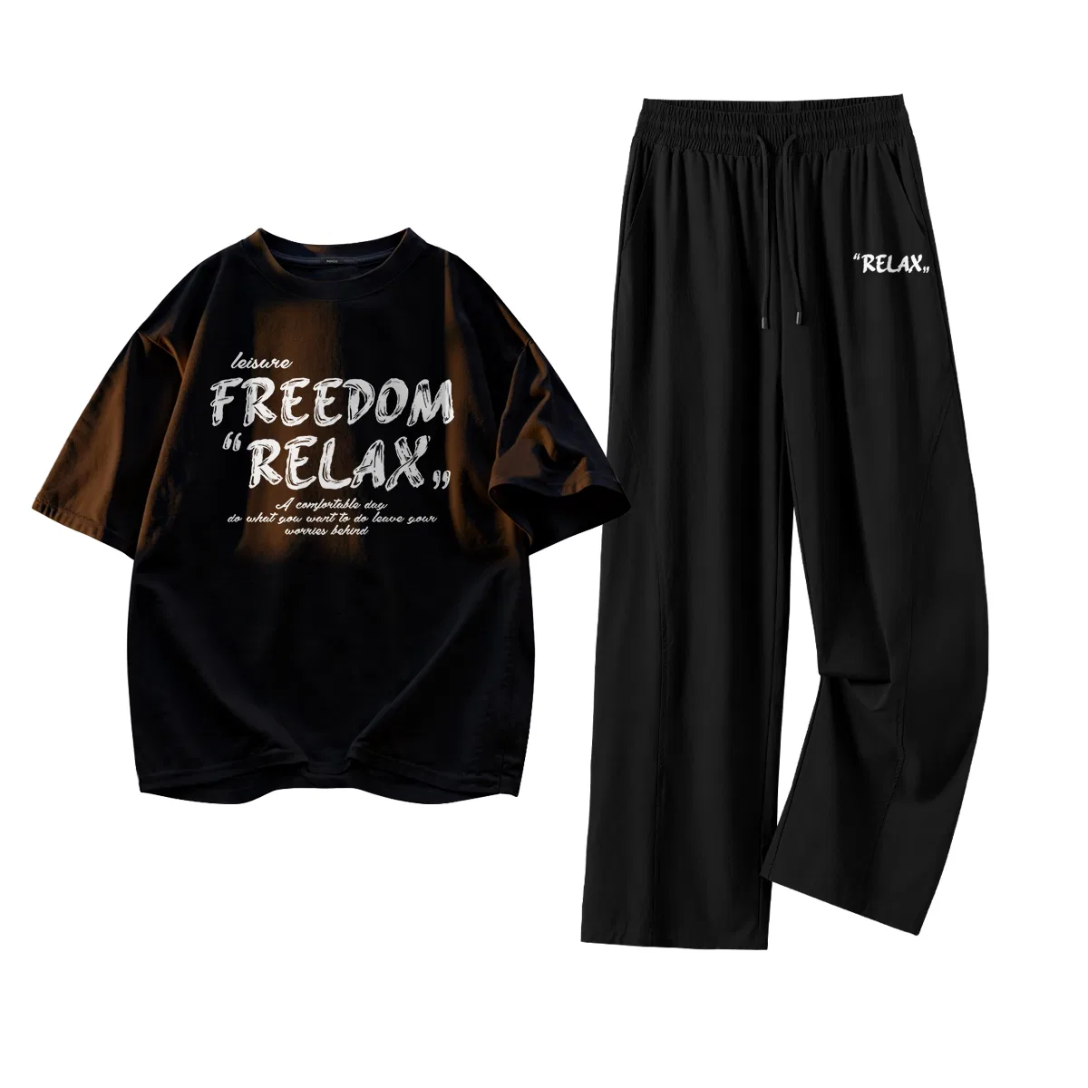 Спортивный костюм детский Black Y-Magic Text + Black Y-Magic Text Pants Logo MINISO, Black