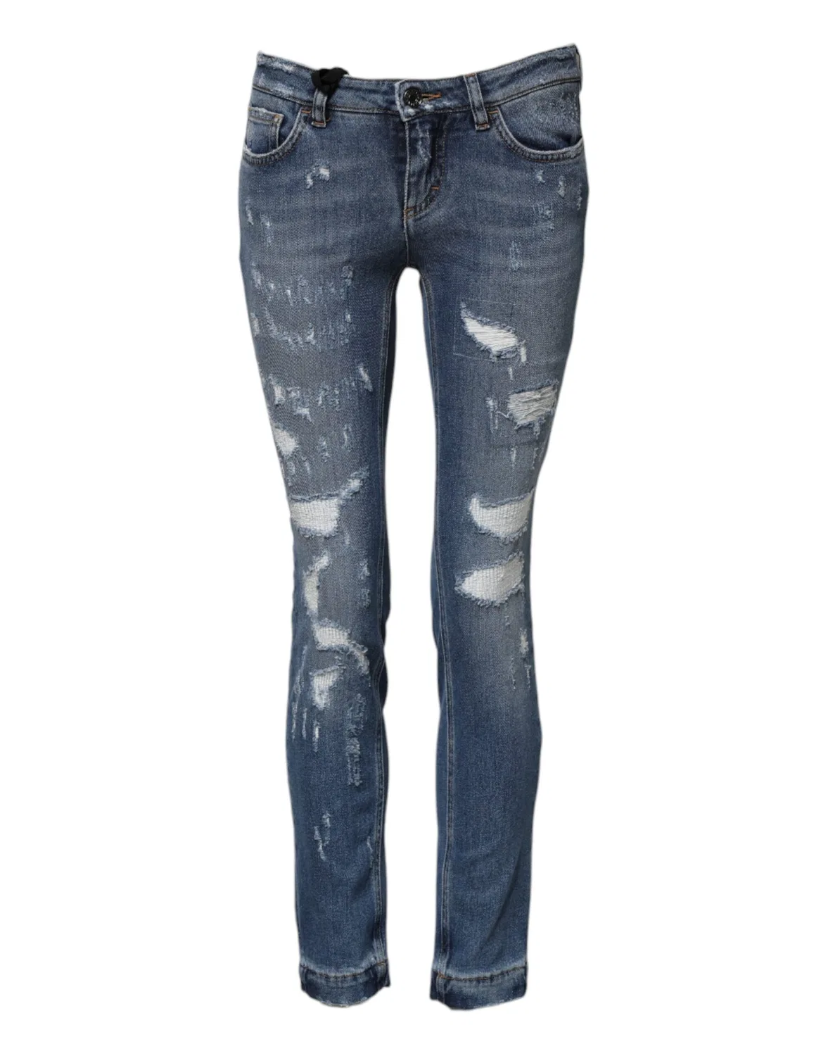 Женские джинсы скинни с потертостями PRETTY Skinny Denim Dolce & Gabbana, Blue