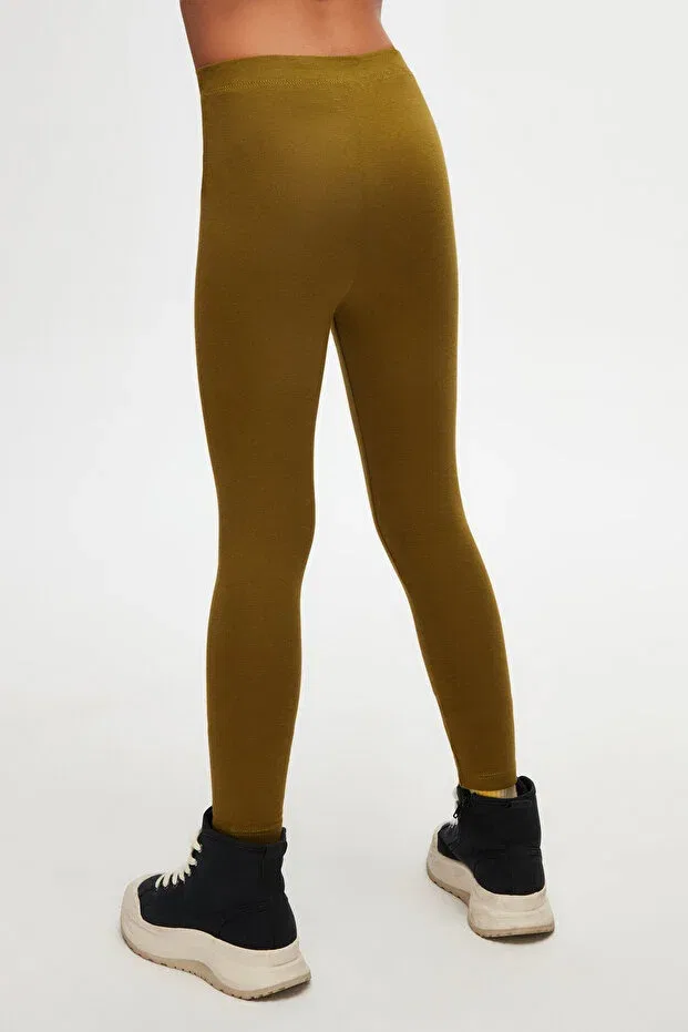 Детские леггинсы для девочек хлопковые Basics Lovetti, Nutria — фото 4