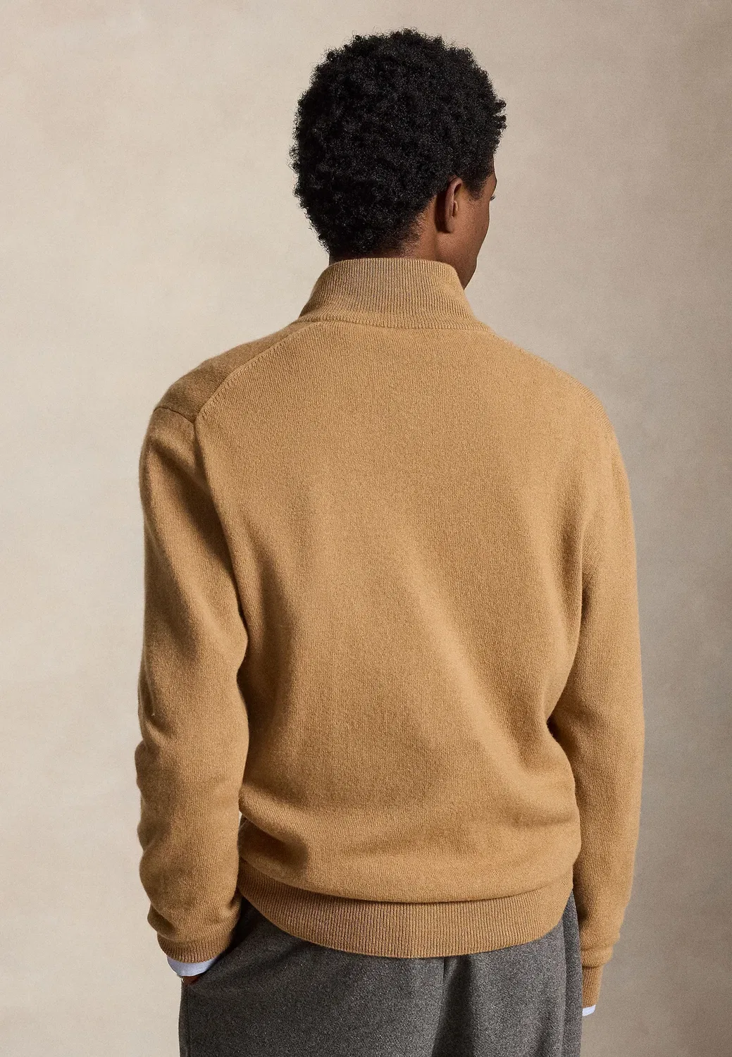 Шерстяной свитер с застежкой-молнией на четверть длины Polo Ralph Lauren, Crouton Tan Heather — фото 3