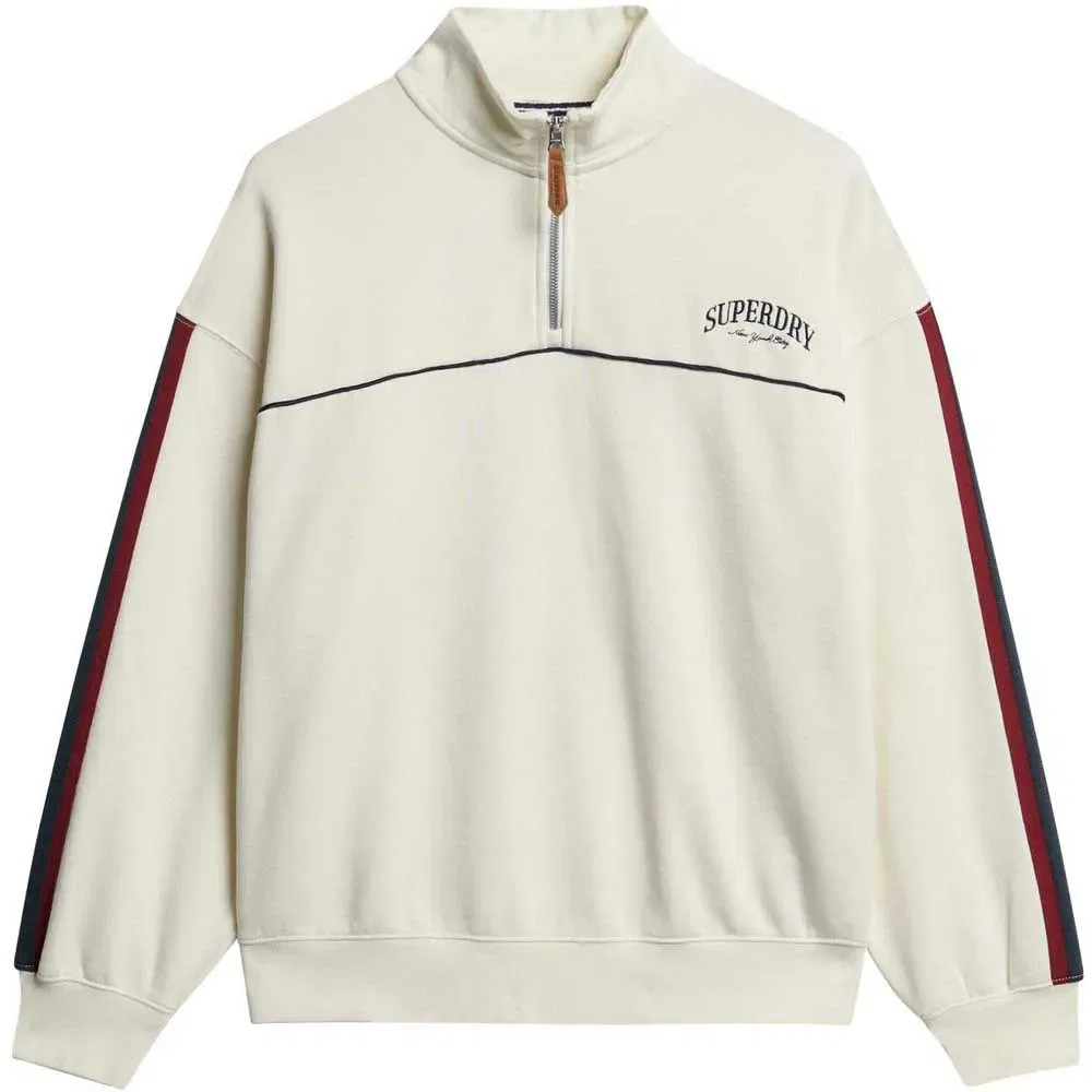 Свитер с полузастежкой Superdry Country Club Tape Superdry, бежевый — фото 3