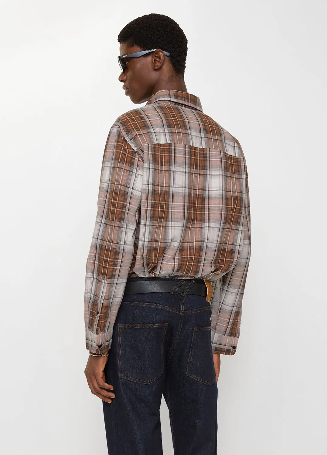 Рубашка Burberry Madras Check, коричневый — фото 3