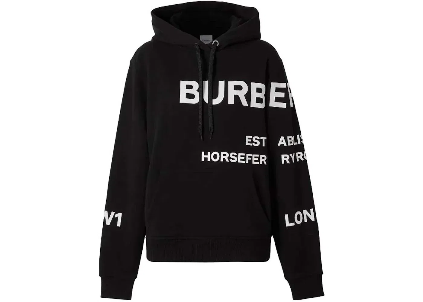 Женский худи с принтом Horseferry Print Burberry, Black