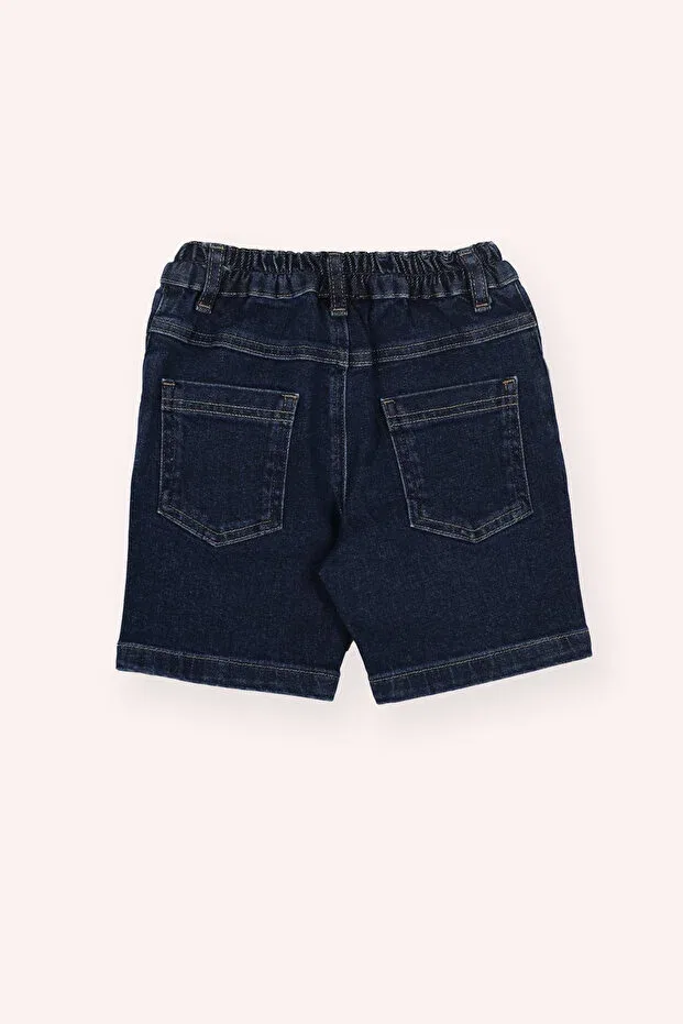 Детские шорты джинсовые с моделью Baby Boy Navy Blue Denim Shorts With Pockets Panço, 002-Blue — фото 3