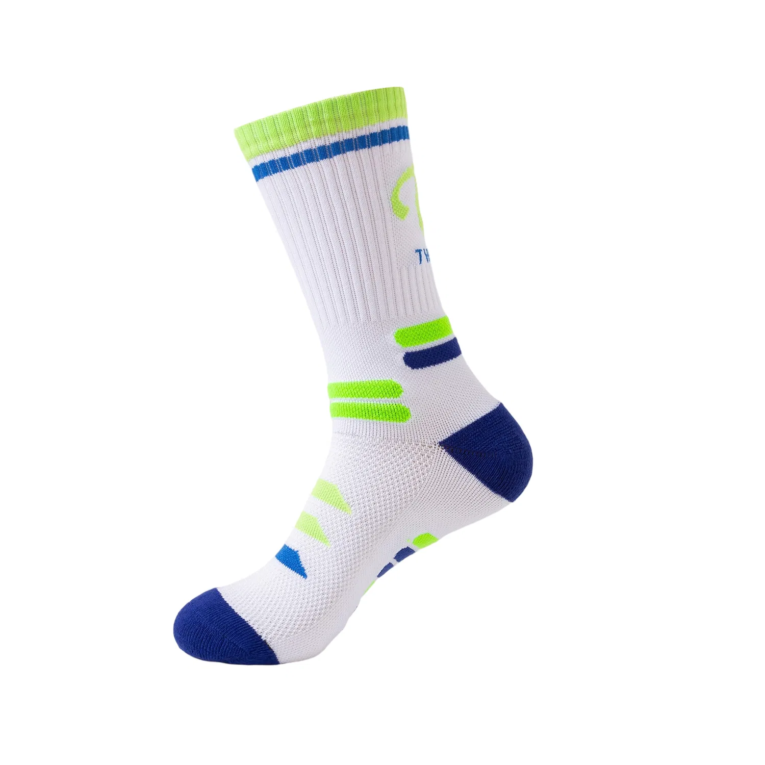 Детские баскетбольные носки с принтом, Ribbed Cuff Green, MIIOW