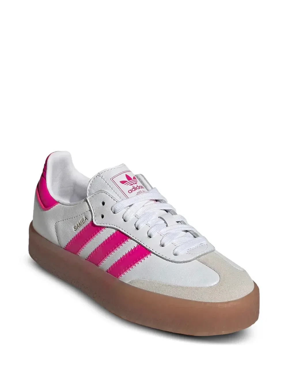 Кроссовки Samba на платформе Adidas Kids, белый — фото 3