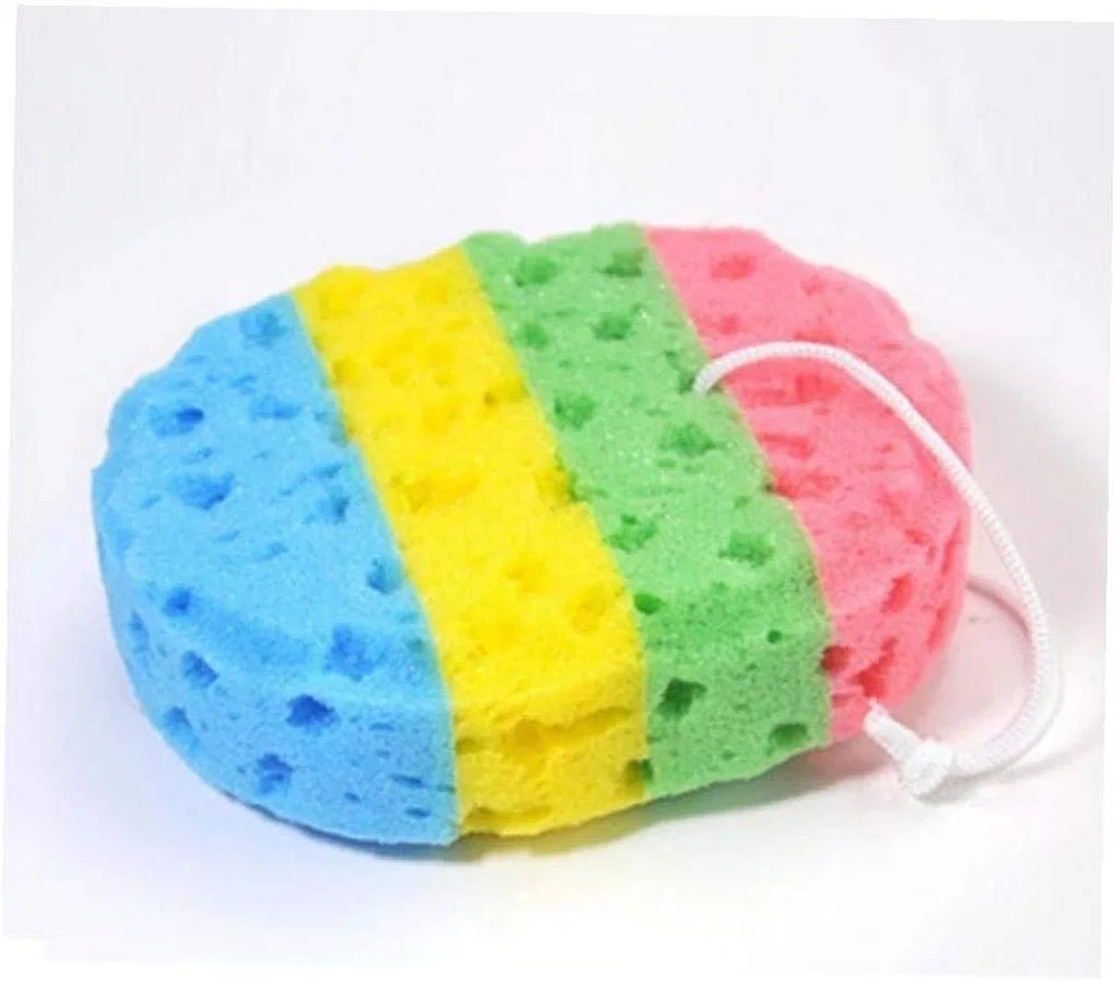 Губка для тела Bath Fibre Sponge, BYFRI, 16 x 13 см, Стиль 1