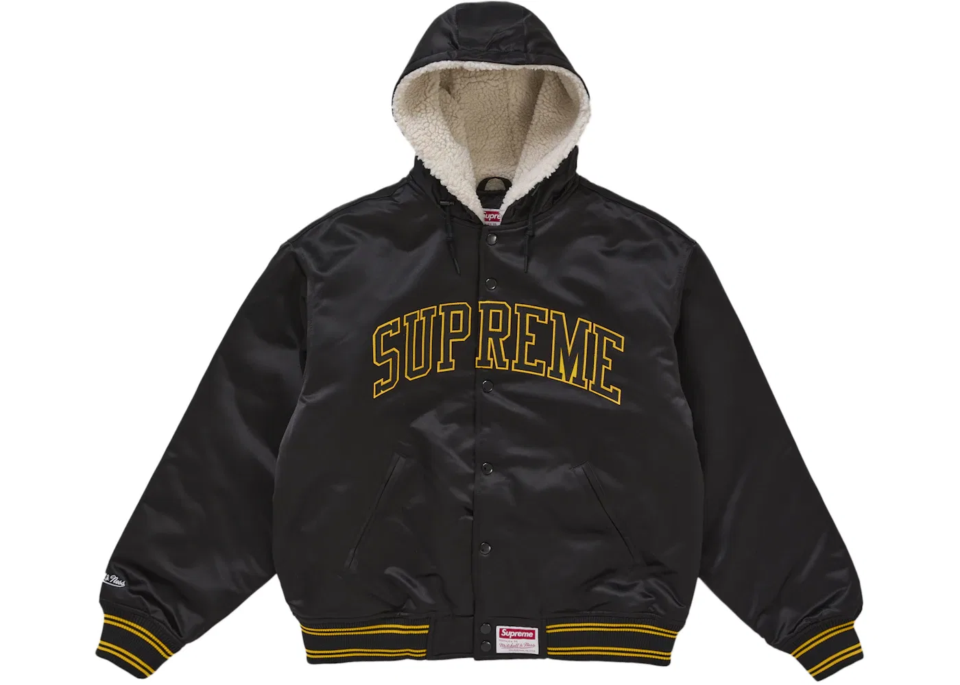 Мужская куртка-бомбер с капюшоном из сатина на подкладке Jacket Supreme, Black