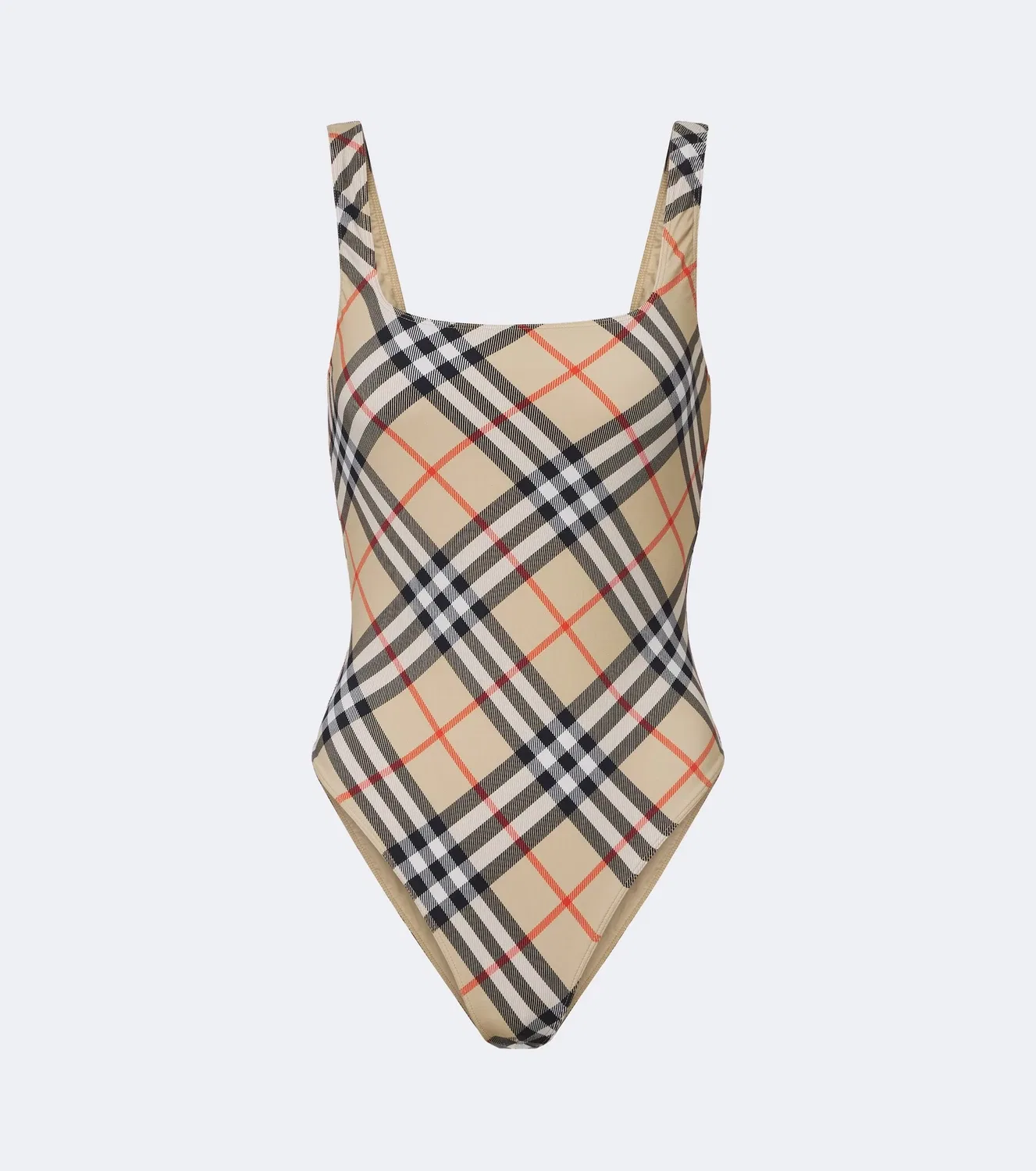 Цельный купальник в клетку Burberry, Sand Ip Check