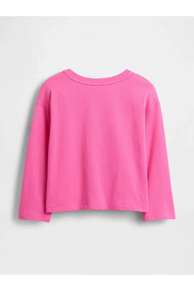 Детская футболка для девочек с принтом Relaxed Graphic T-Shirt Gap, Light Pink-000 — фото 2