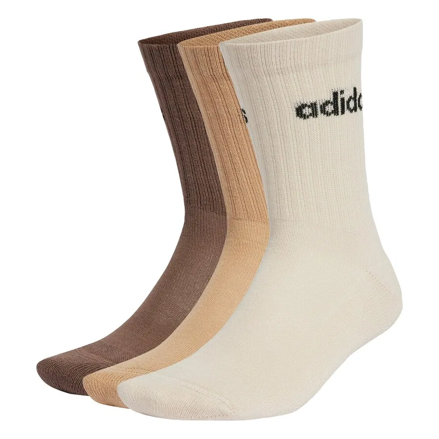 Спортивные носки ADIDAS PERFORMANCE 'Linear Crew Cushioned 3 пары' в кремовом, шоколадном и умбровом цветах