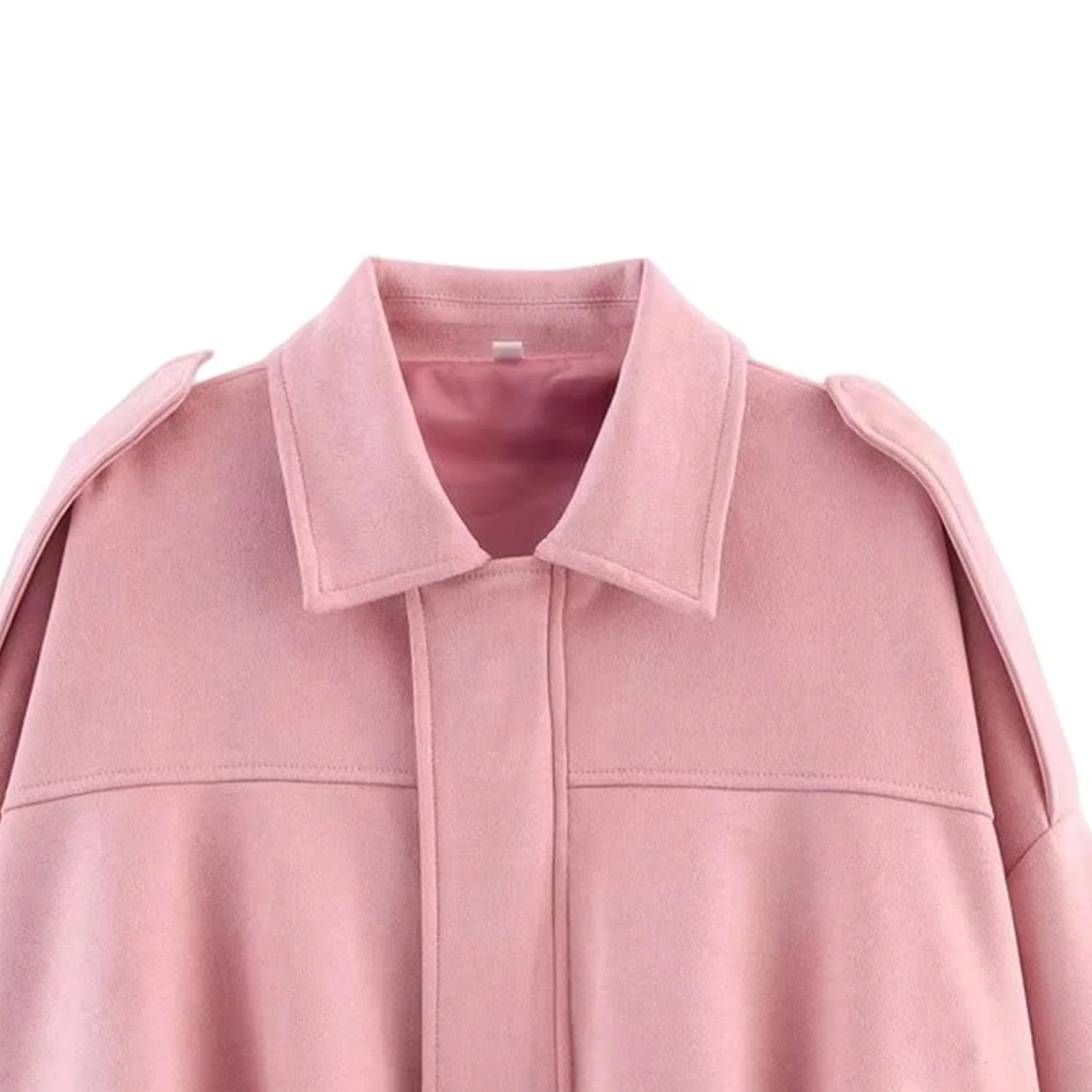 Женское пальто-бомбер оверсайз с длинным рукавом, Rosa — фото 4