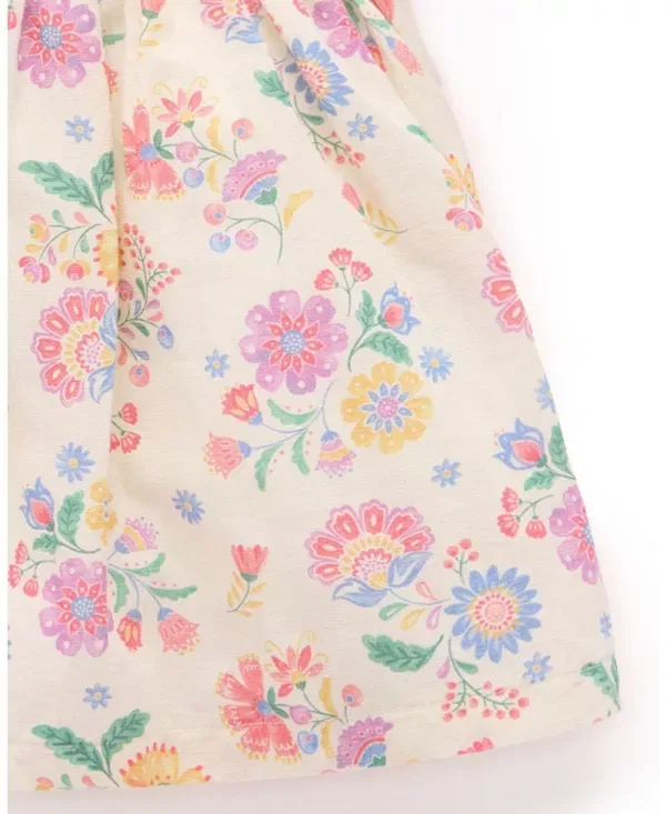 Детское платье для девочек из льняной смеси с комплектом повязок Purebaby, Mexican Floral — фото 4