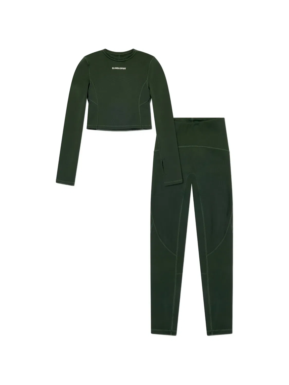 Комплект из топа и брюк с логотипом Blanca Sport Kids, зеленый