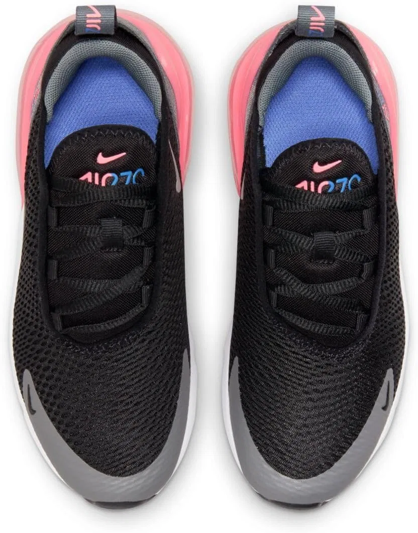 Детские кроссовки для девочек Nike Air Max 270 Nike, Black/Smoke Grey/Sunset Pulse/Metallic Silver — фото 4