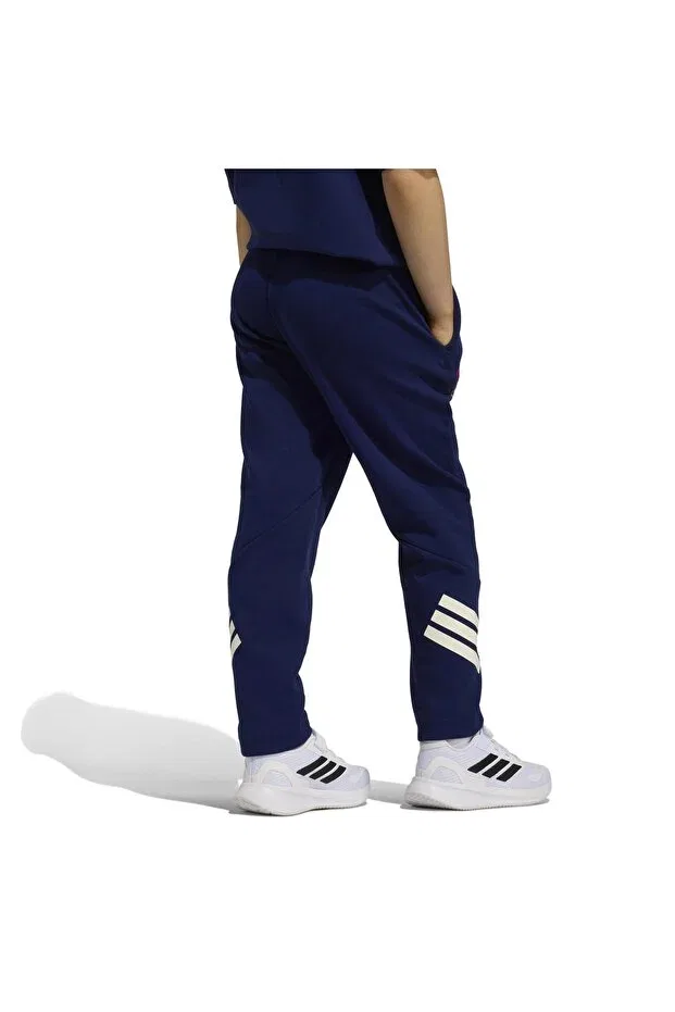 Детские спортивные штаны для девочек однотонные Adidas, Navy Blue — фото 2