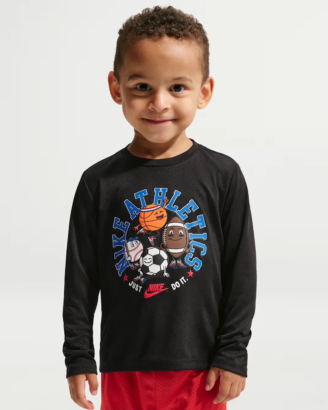 Детская футболка с длинными рукавами Dri-FIT с графическим принтом Nike, Black