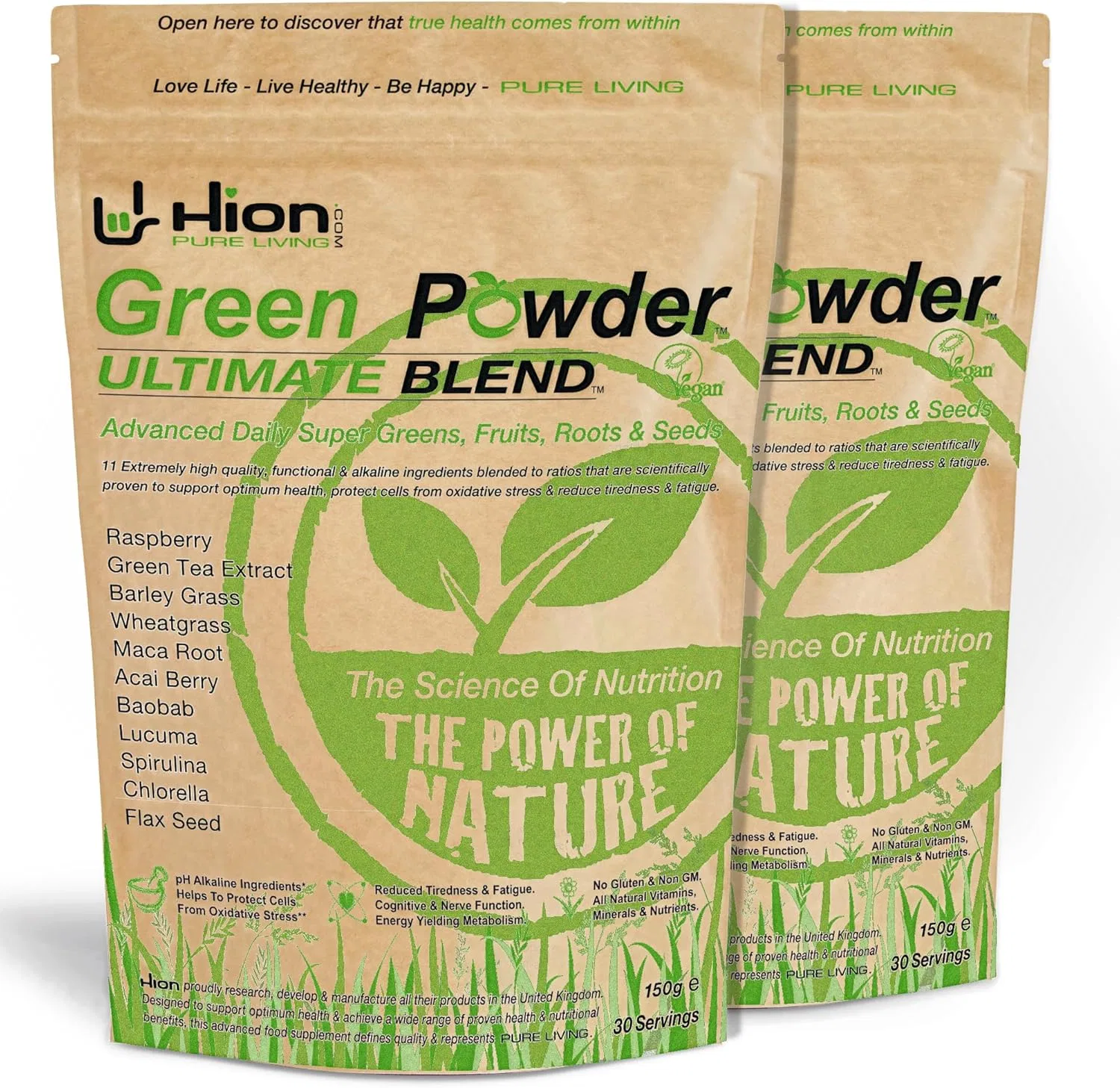 Тальк для тела Green Powder Ultimate Blend, Hion, 2x150 г