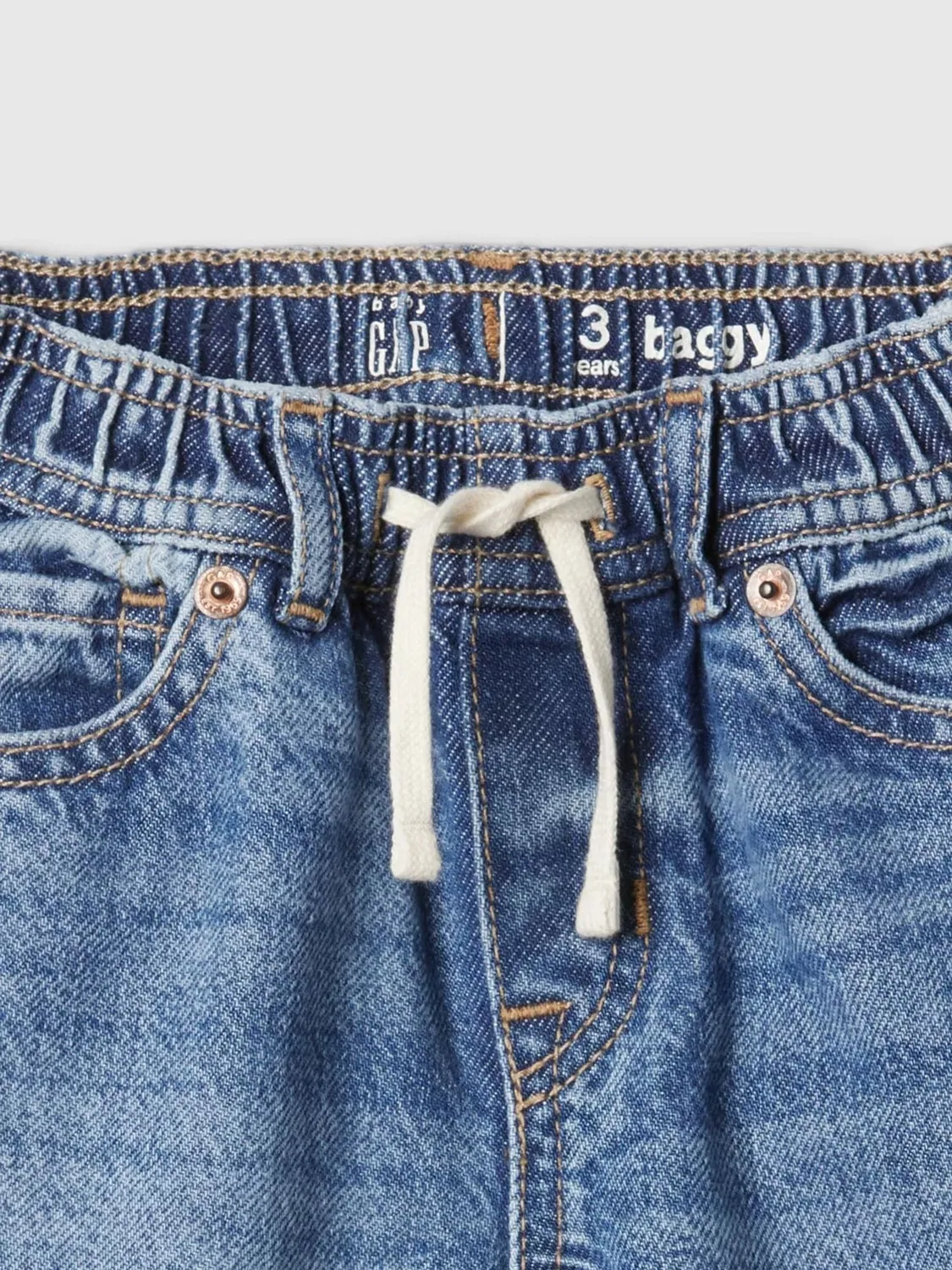 Джинсы свободные Gap Blue Soft Pull On Baggy Jeans, синий — фото 3