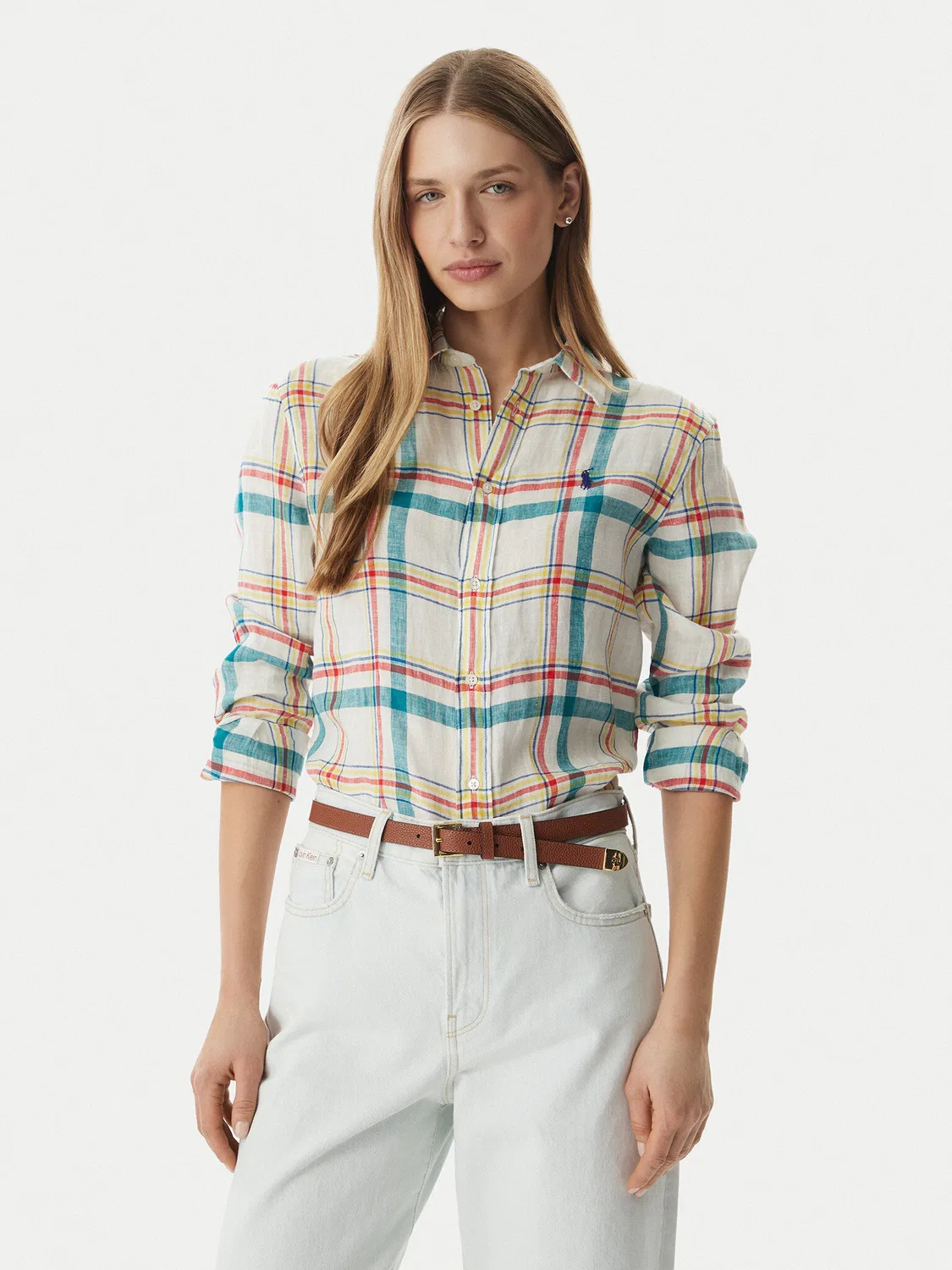Женская рубашка классического кроя Polo Ralph Lauren, кремовый
