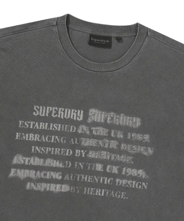 Футболка с винтажным принтом, Superdry, угольный — фото 4