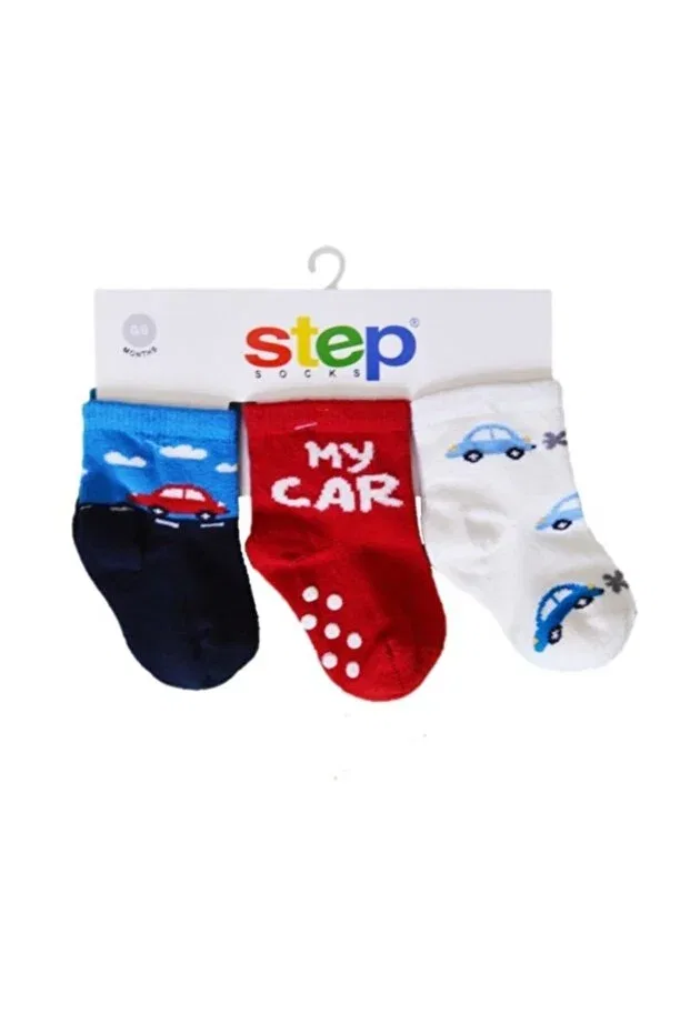 Детские носки для мальчиков хлопковые 3 шт Step, Red-Blue