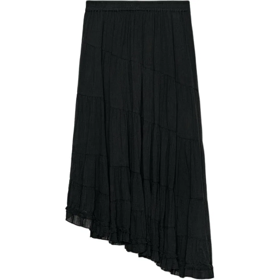 Женская длинная юбка повседневная Black ZARA, Black — фото 3