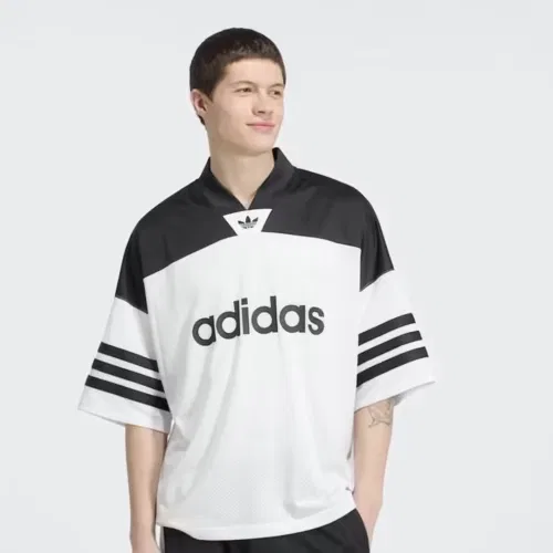 Мужская футбольная джерси оверсайз Adicolor Oversized Adidas Originals, белый/черный — фото 2
