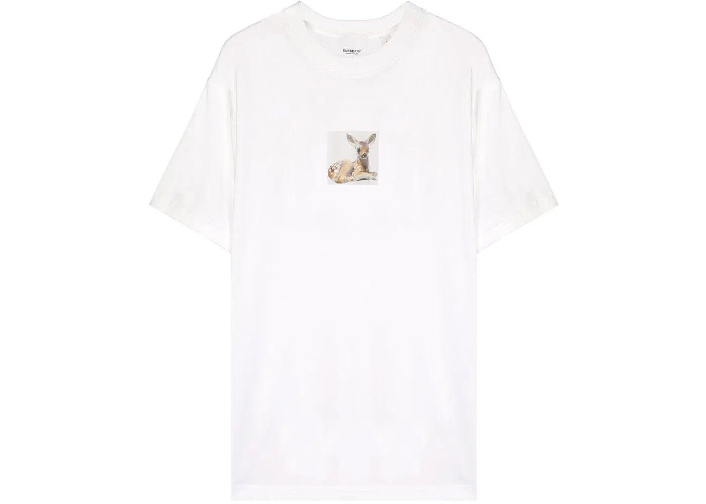 Женская футболка с принтом оленей Burberry, White