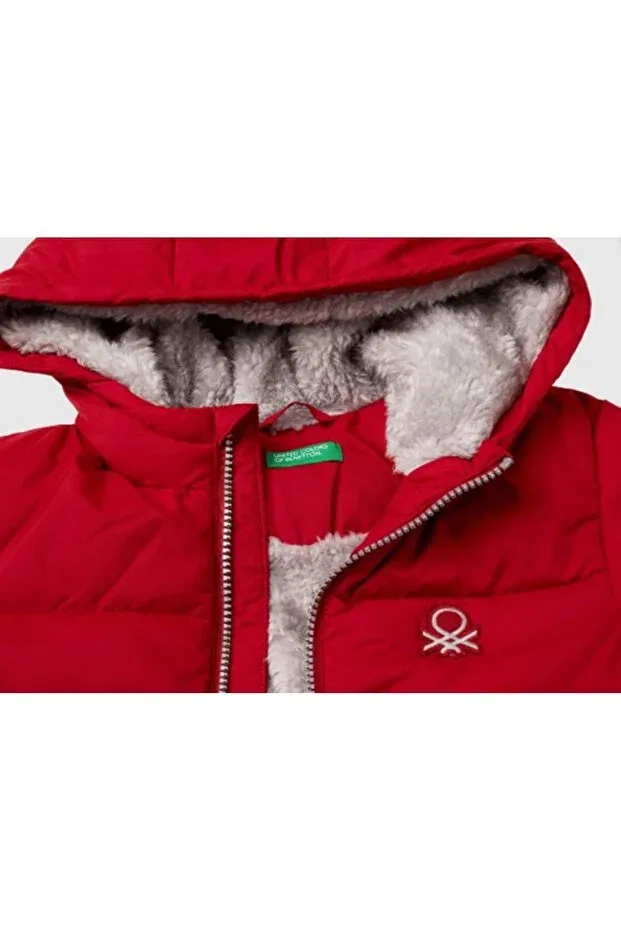 Детское зимнее пальто для мальчиков на молнии United Colors Of Benetton, Red — фото 3